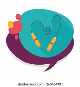 Skipping rope flat icon with long shadow, eps10