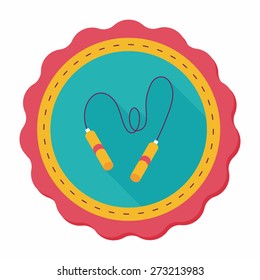 Skipping rope flat icon with long shadow, eps10