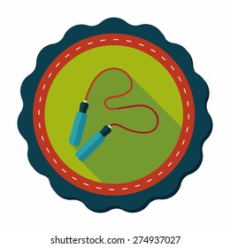 Skipping rope flat icon with long shadow