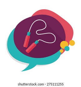 Skipping rope flat icon with long shadow