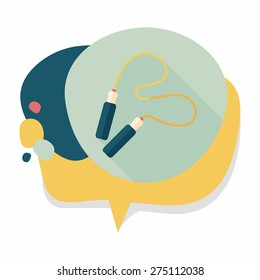 Skipping rope flat icon with long shadow
