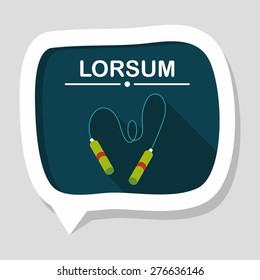 Skipping rope flat icon with long shadow, eps10
