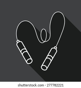 Skipping rope flat icon with long shadow, eps10, line icon