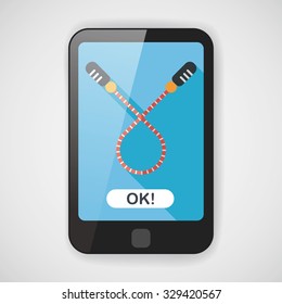 Skipping rope flat icon with long shadow