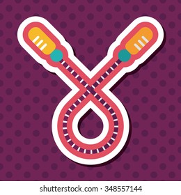 Skipping rope flat icon with long shadow