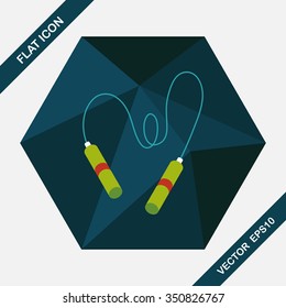 Skipping rope flat icon with long shadow, eps10
