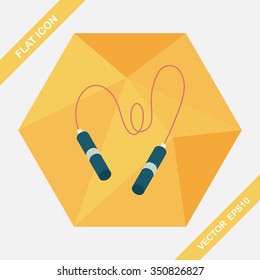 Skipping rope flat icon with long shadow, eps10