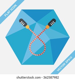 Skipping rope flat icon with long shadow