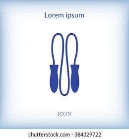 Skipping rope flat icon with long shadow