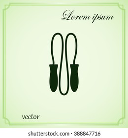 Skipping rope flat icon with long shadow