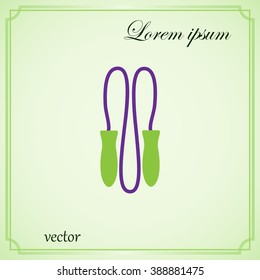 Skipping rope flat icon with long shadow
