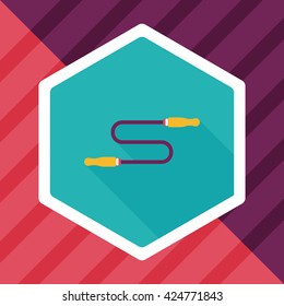 Skipping rope flat icon with long shadow