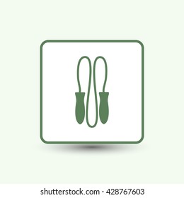 Skipping rope flat icon with long shadow