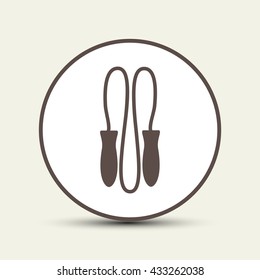Skipping rope flat icon with long shadow
