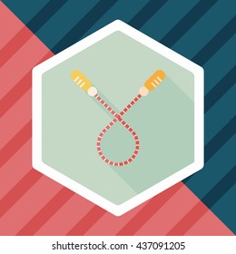 Skipping rope flat icon with long shadow