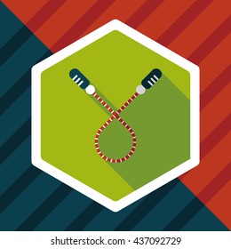 Skipping rope flat icon with long shadow