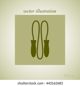 Skipping rope flat icon with long shadow