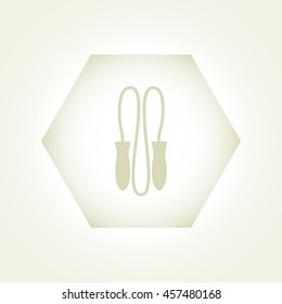 Skipping rope flat icon with long shadow