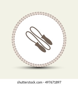 Skipping rope flat icon with long shadow