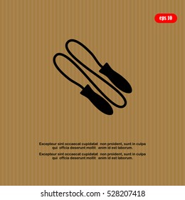 Skipping rope flat icon with long shadow