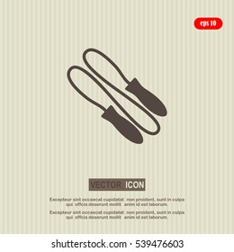 Skipping rope flat icon with long shadow