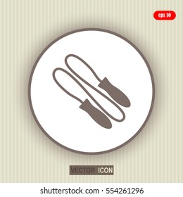 Skipping rope flat icon with long shadow