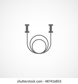 Skipping Rope Flat Icon On White Background