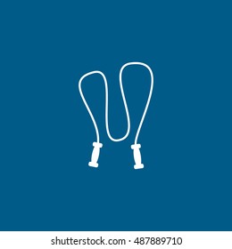 Skipping Rope Flat Icon On Blue Background