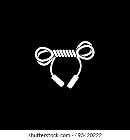Skipping Rope Flat Icon On Black Background