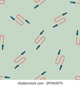 Skipping rope flat icon seamless pattern background