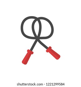 skipping rope flat vector icon