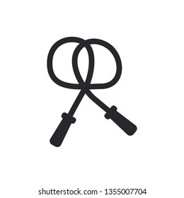 skipping rope flat vector icon