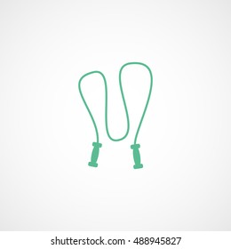 Skipping Rope Green Flat Icon On White Background