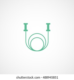 Skipping Rope Green Flat Icon On White Background
