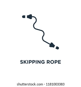 Skipping Rope icon. Black filled vector illustration. Skipping Rope symbol on white background. Can be used in web and mobile.