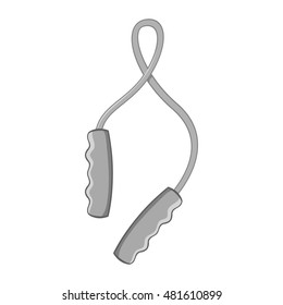Skipping rope icon in black monochrome style isolated on white background. Exercise and entertainment symbol vector illustration