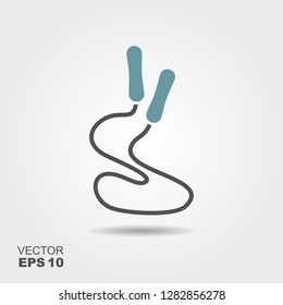 Skipping rope icon in flat style with shadow. Vector illustration