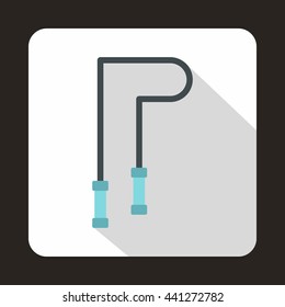 Skipping rope icon in flat style on a white background