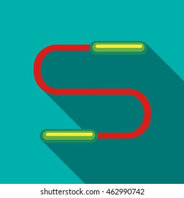 Skipping rope icon in flat style with long shadow