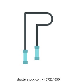 Skipping rope icon in flat style on a white background