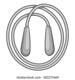 Skipping rope icon. Gray monochrome illustration of skipping rope vector icon for web
