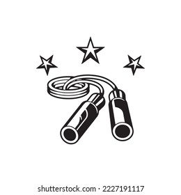 Omitiendo el icono de Rope. Vector de gimnasio y logotipos de fitness en fondo blanco