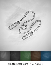 skipping rope icon. Hand drawn vector illustration