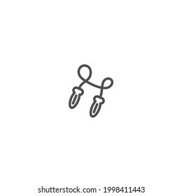 skipping rope icon isolated on white background