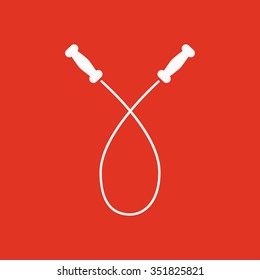 The skipping rope icon. Jumping-rope symbol. Flat Vector illustration