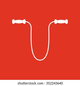 The skipping rope icon. Jumping-rope symbol. Flat Vector illustration