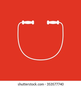 The skipping rope icon. Jumping-rope symbol. Flat Vector illustration