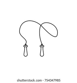 The skipping rope icon. Jumping-rope symbol on white background