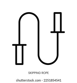 skipping rope icon. Line Art Style Design Isolated On White Background