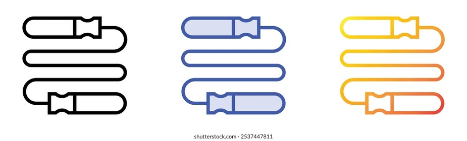 skipping rope icon. Linear, Blue Fill and Gradient Style Design Isolated On White Background